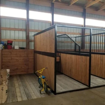 inside horse barn